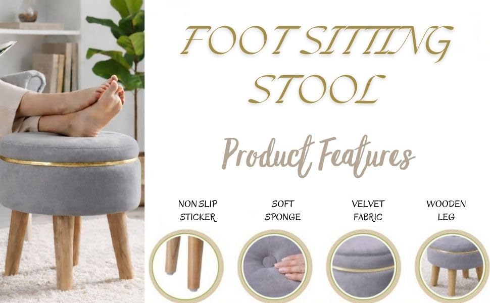 Luxe Velvet Vanity Ottoman Stool