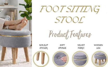 Luxe Velvet Vanity Ottoman Stool
