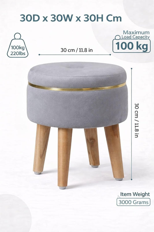 Luxe Velvet Vanity Ottoman Stool