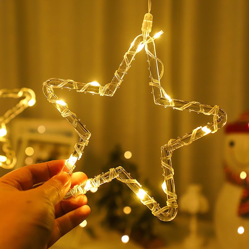 Star Curtain Fairy Lights – 3M | 96 Warm White LEDs | 8 Lighting Modes