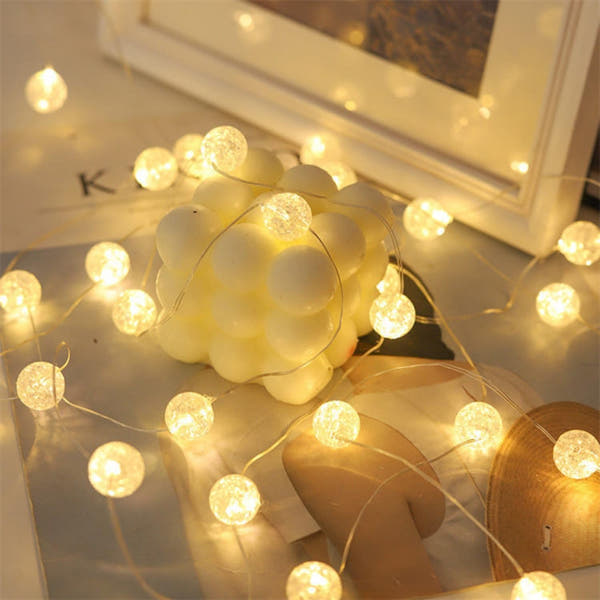 80 Crystal Ball Curtain Fairy Lights – 3x2M Warm White | 8 Flashing Modes | Perfect for Diwali, Christmas & Home Décor