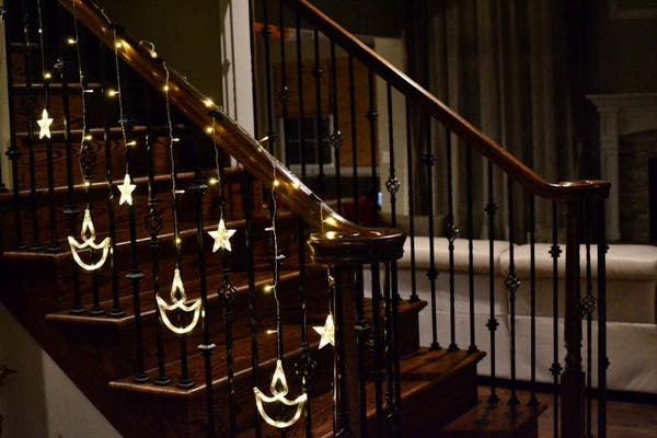 20 Diya Curtain Lights – Warm White LED | 8 Flashing Modes | Perfect for Diwali, Wedding, Party & Home Décor