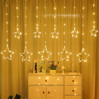 Star Curtain Fairy Lights – 3M | 96 Warm White LEDs | 8 Lighting Modes