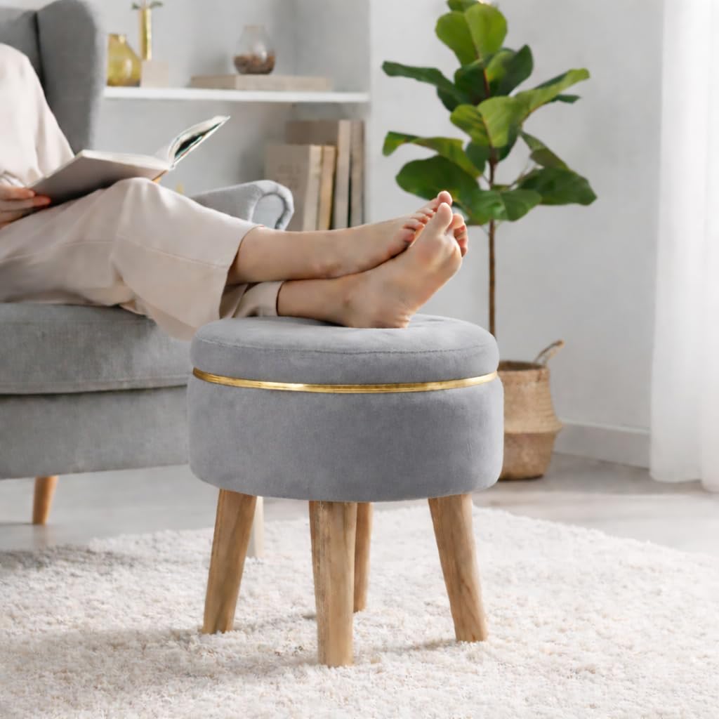 Luxe Velvet Vanity Ottoman Stool