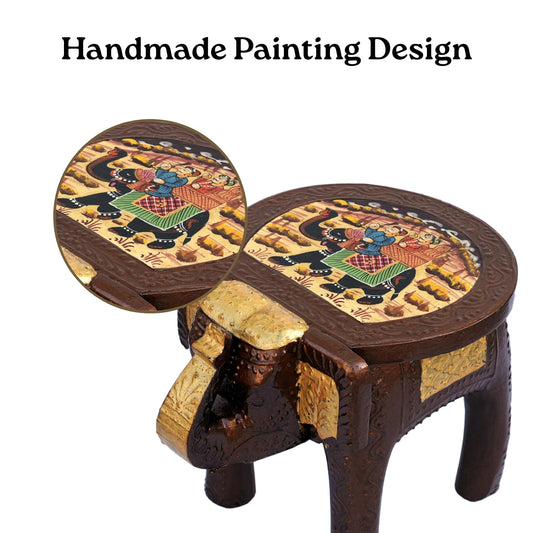 Hand-Painted Wooden Heritage Elephant