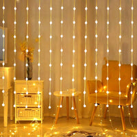 80 Crystal Ball Curtain Fairy Lights – 3x2M Warm White | 8 Flashing Modes | Perfect for Diwali, Christmas & Home Décor