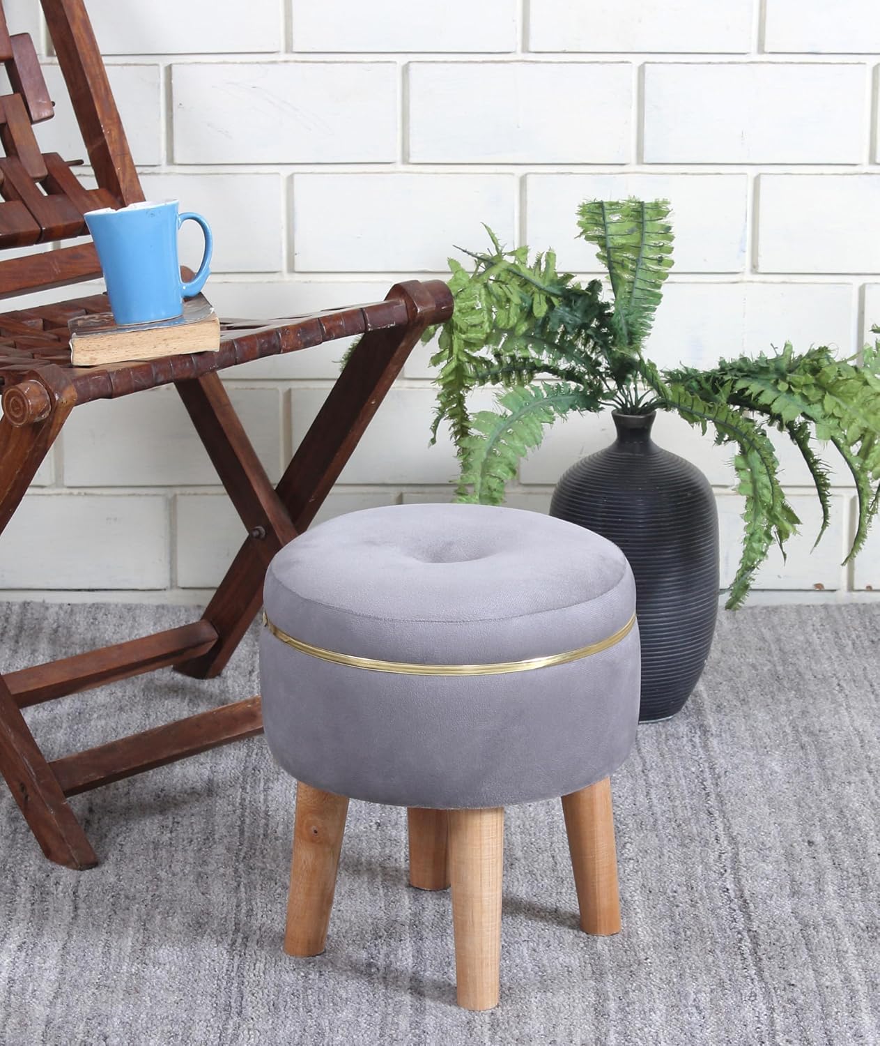 Luxe Velvet Vanity Ottoman Stool
