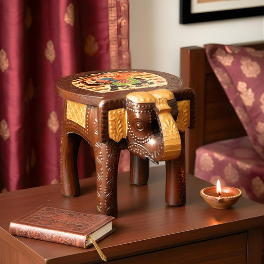 Hand-Painted Wooden Heritage Elephant
