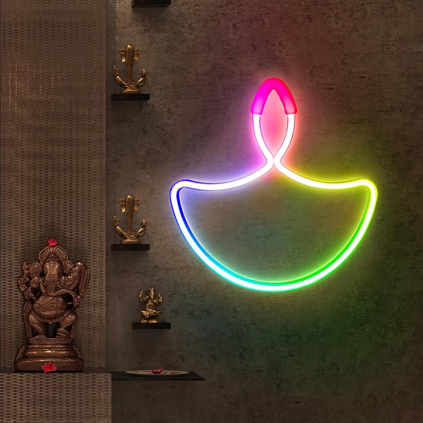Diya Neon LED Sign – Illuminate Your Traditions with Modern Elegance