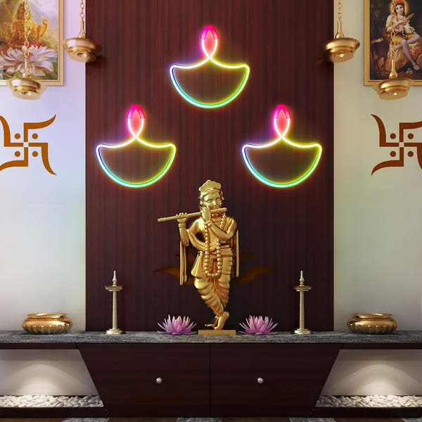 Diya Neon LED Sign – Illuminate Your Traditions with Modern Elegance