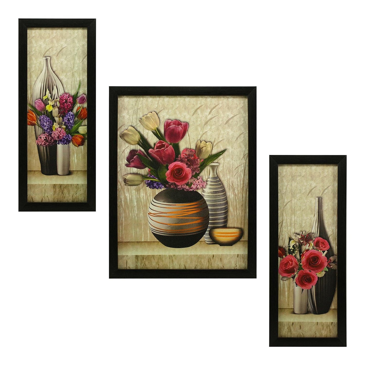 Modern Floral Triptych Art Set